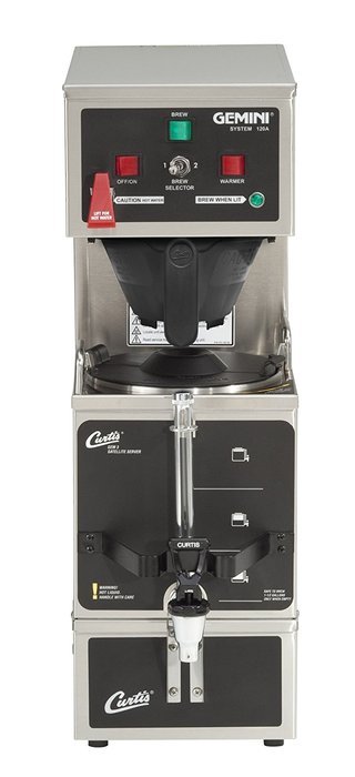 Wilbur Curtis Gemini Single Coffee Brewer, Analog, 1.0 Gal., Dual Voltage - Commercial Coffee Brewer - GEM-120A...