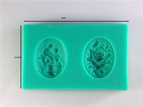 Lover and Rose Shape Chocolate Candy 3d Silicone Mould Cake Tools Bakeware Pastry Bar Soap Mold
