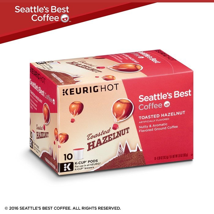 Seattle's Best Coffee Toasted Hazelnut, KCup for Keurig Brewers, 60