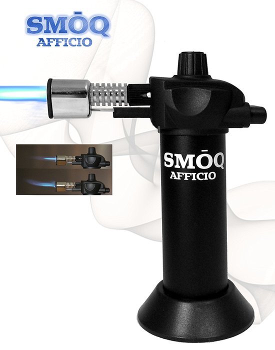 SMŌQ Afficio Culinary Butane Torch SMQ-090, Precise Flame Control (Silver) N3