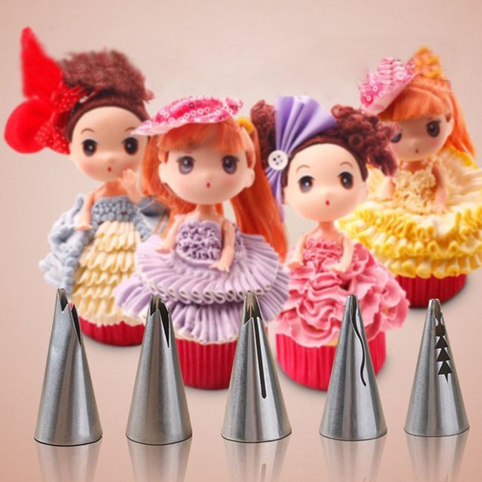 COCOTINA 5pcs Russian Tulip Icing Piping Nozzles Tips Pastry Cake Decorating Kitchen Tools N4