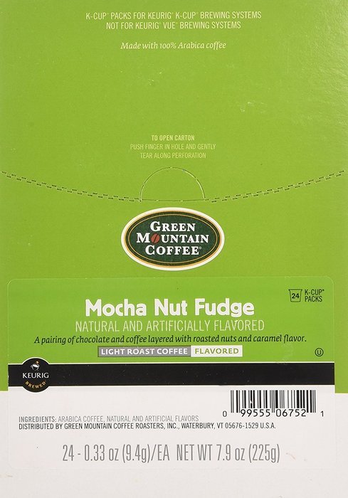 Green Mountain Coffee Mocha Nut Fudge, K-Cup Portion Pack for Keurig Brewers 24-Count N4