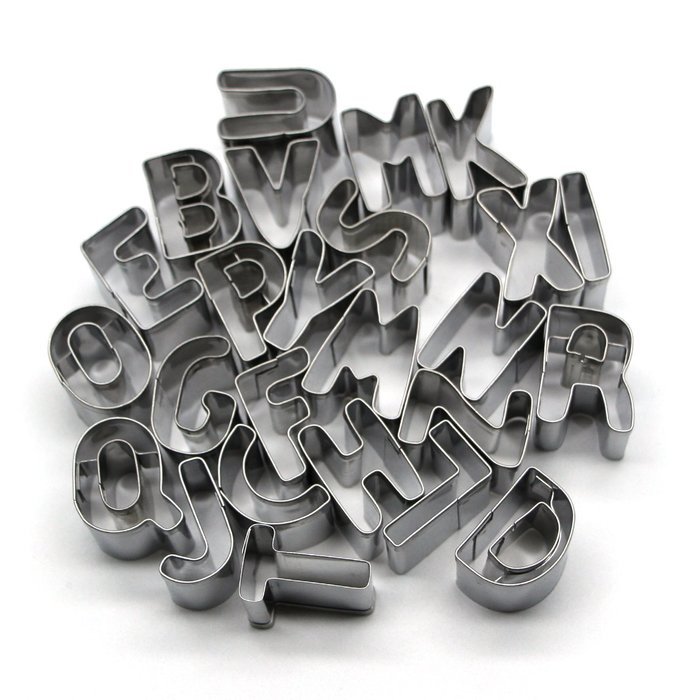 Aocor 26Pcs Mini Shaped Size Stainless Steel A-Z Alphabet Letters Biscuit Cookies Fondant Cutters Molds Backing... N7
