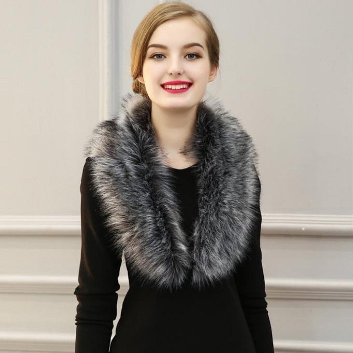 Scarf,Morecome Women Hasp Faux Fur Scarf Fur Scarves Fur Velvet Scarf (A) N13