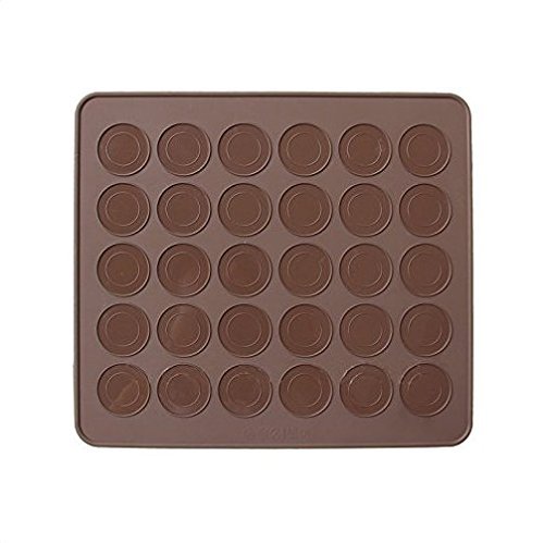 Generic Silicone Macaroon Baking Sheet Mat Muffin DIY Chocolate Cookie Mould Mode 30 Capacity Round