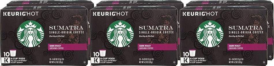 Starbucks Sumatra, K-Cup for Keurig Brewers, 60 Count N3