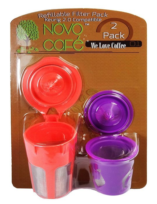 Novo Cafe Premium Reusable K-Carafe and K-Cup Coffee Filter for Keurig 2.0 N4