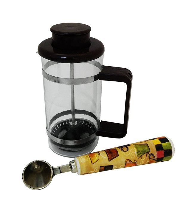 Top New Brown Small Mini One Cup Single Serve Quartz Glass French Coffee Tea Press Infuser & Porcelain Coffee... N2