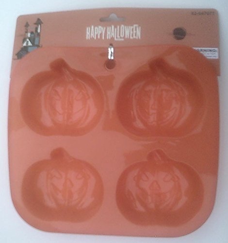 Silicone Baking Mold - 4 Halloween Pumpkins - 2.75 x 2.125 x 1.125 Inches N2