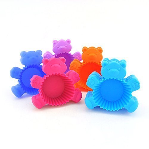 Cyqun(TM) 12 Pcs Cute Bear Silicone Cake Mold Sandwich Mold (Color Random)