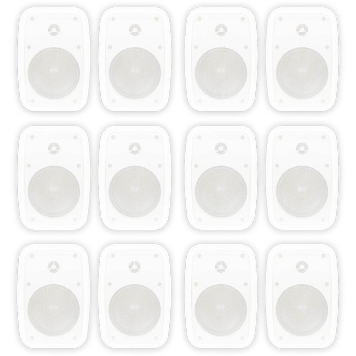 Theater Solutions TS525ODW Indoor or Outdoor Speakers Weatherproof Mountable White 6 Pair Pack