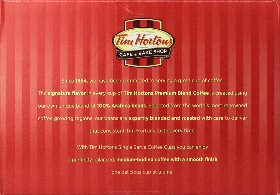 Tim Horton's Single Serve Coffee Cups, Original Blend, 24 Count N16
