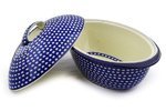 Polmedia Polish Pottery 16-inch Stoneware Baker with Cover H4032F Hand Painted from Ceramika Artystyczna in Boleslawiec... N3