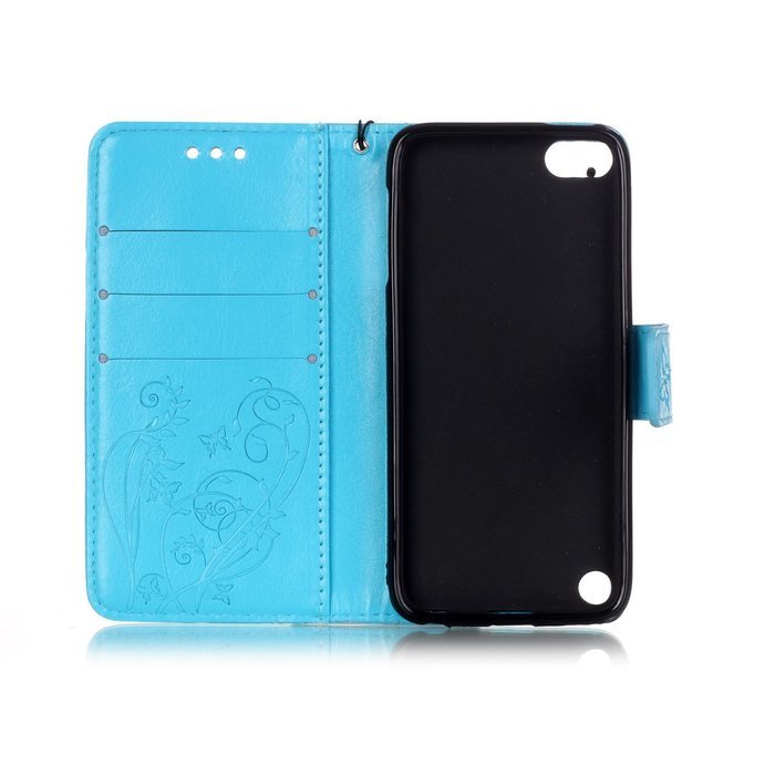 iPod touch 6 Case,iPod touch 5 Case,PHEZEN Beauty Luxury Bling Rhinestone Diamond Embossed Flower Butterfly PU... N38