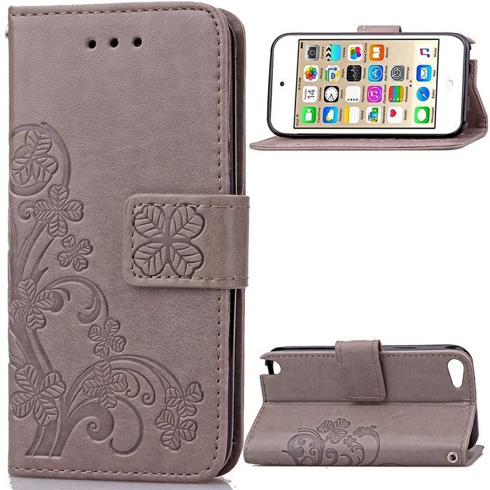 iPod touch 6 Case,iPod touch 5 Case,PHEZEN Beauty Luxury Bling Rhinestone Diamond Embossed Flower Butterfly PU... N45