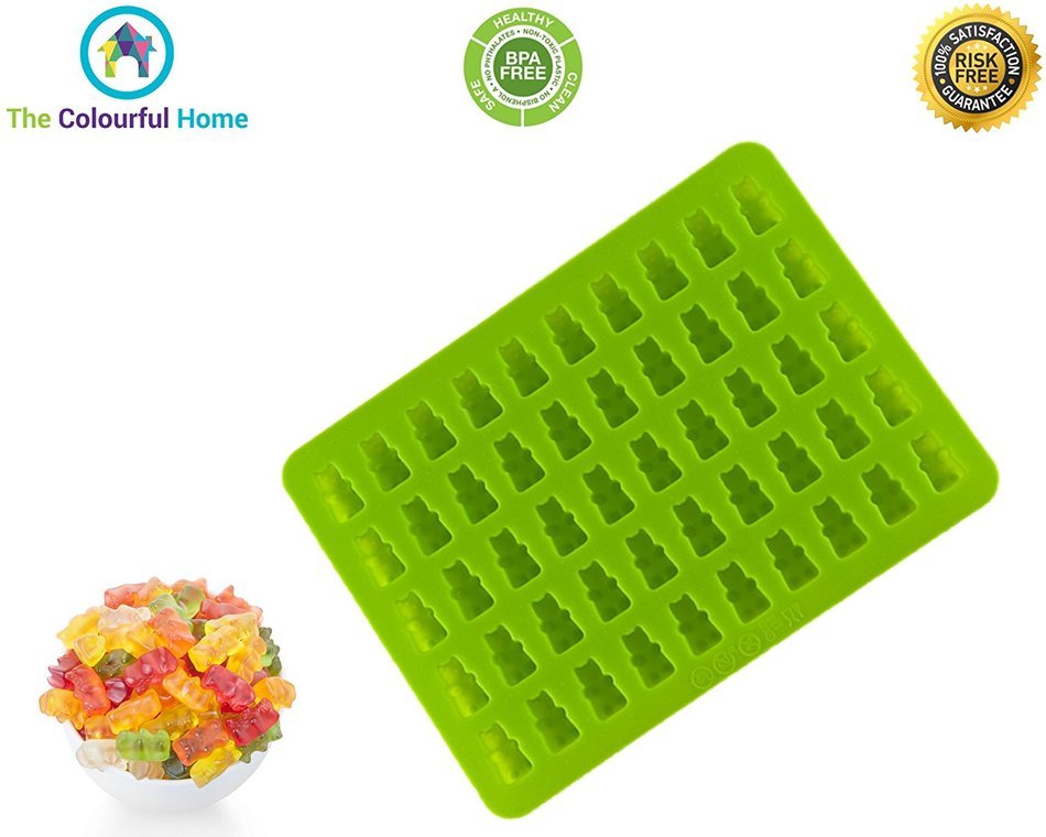 Gummy Bear Mold for Hard Candy & Chocolate Molds - Gelatin Maker - Bonus Syringe For Easy Filling - BPA Free &...