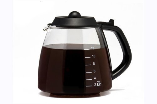 One All® GL312BL Universal 12-Cup Millennium Style Glass Replacement Carafe, Black (One All GL312BL Universal...