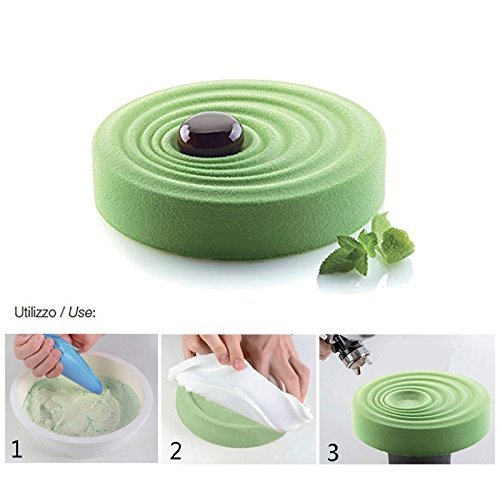 Round & Waves Design Silicone Mousse Cake Mould Cake Mold Silicone Flexible For Mousse Cake Breads Brownie Cornbread... N2