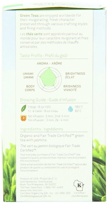 Rishi Tea Organic Jasmine Tea Loose Leaf Tea, 1.94 Ounces Tin N7
