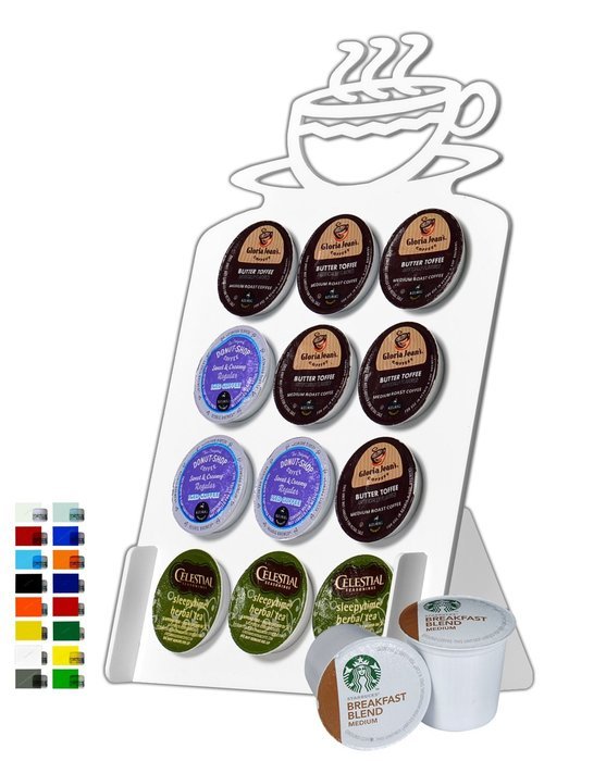 Marketing Holders 12-Slot K-Cup Holder - Coffee Cup Design (Solid Orange) N10