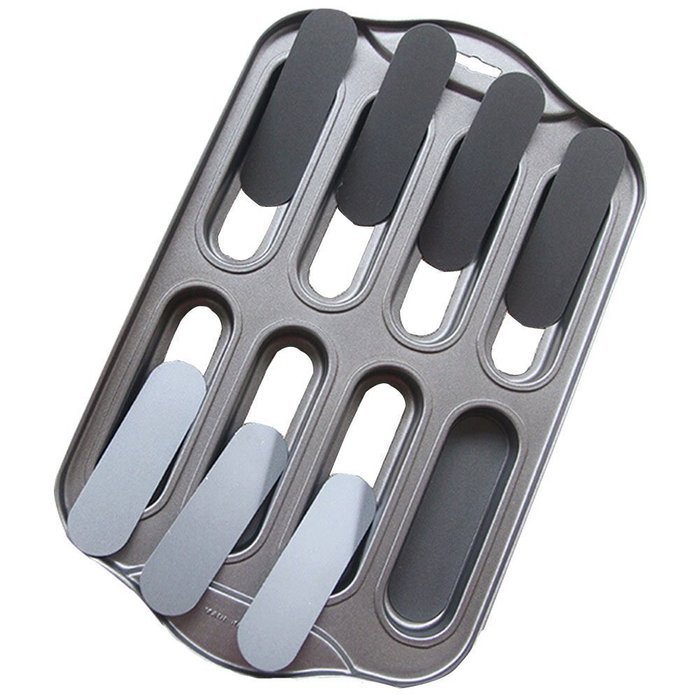 Ancdream 8 Cup Non Stick Muffin Cupcake Cake Loose Bases Baking Trays - Rectangle N7