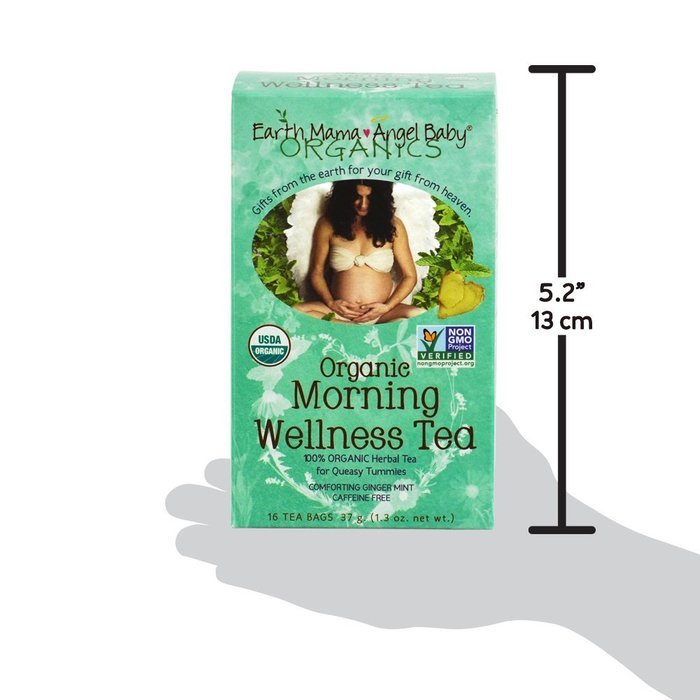 Earth Mama Angel Baby Organic Morning Wellness Tea, 16 Teabags/Box (Pack of 3) N2