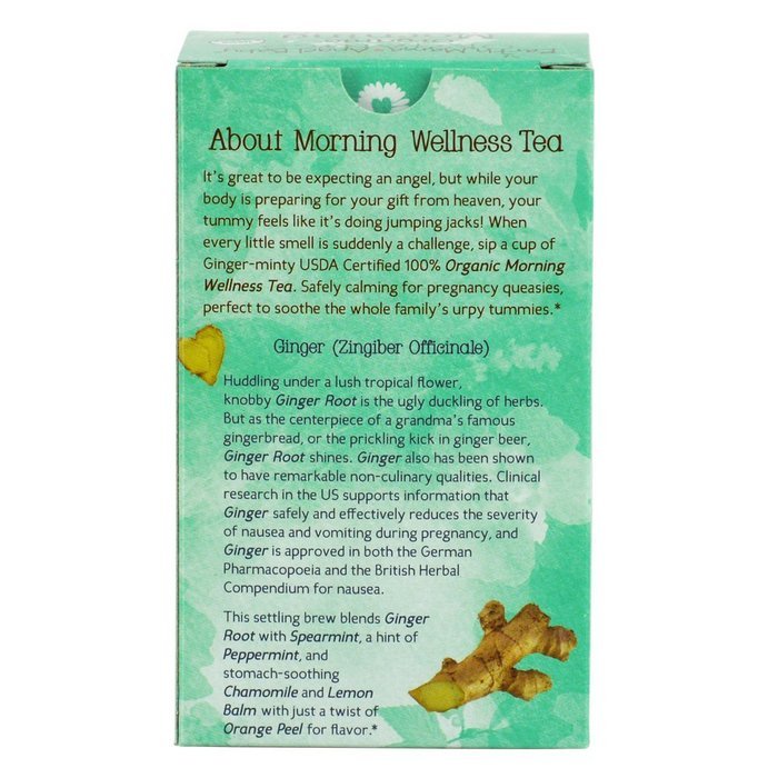 Earth Mama Angel Baby Organic Morning Wellness Tea, 16 Teabags/Box (Pack of 3) N4