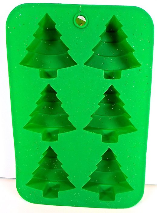 Christmas Tree Silicon Pan, Green, 6 Trees, Holiday Time