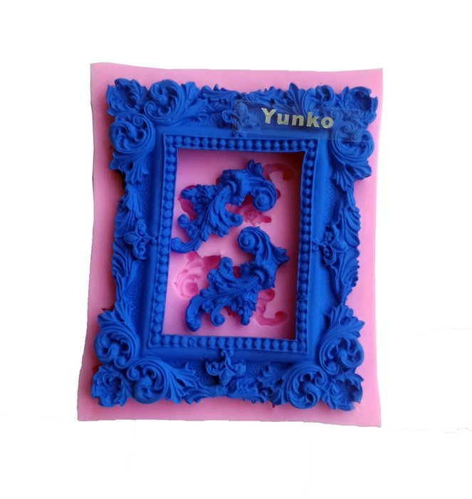 Yunko Large Retro Photo Frame 3d Silicone Fondant Cake Decoration Mold Candy Chocolate Mold N2