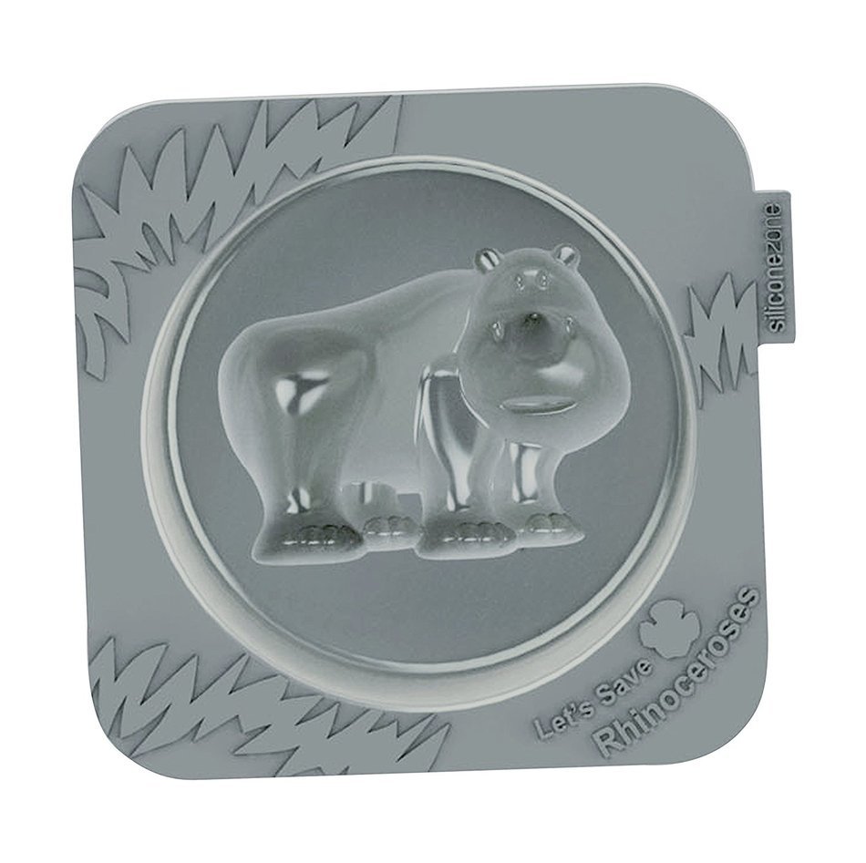 Siliconezone 4.3" Non-Stick Silicone Rhinoceros Mini Cake Mold, Grey N7