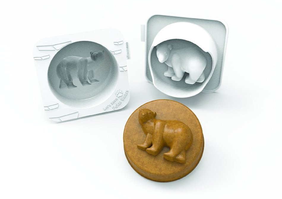 Siliconezone 4.3" Non-Stick Silicone Rhinoceros Mini Cake Mold, Grey N8