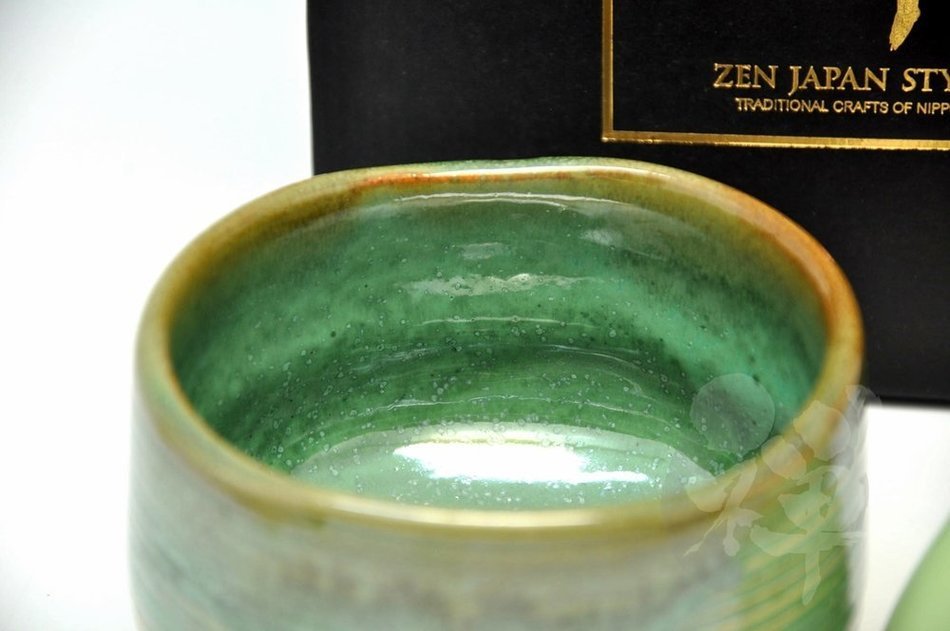 Japanese Mino Yaki ware Matcha Bowl And Tea Ceremony Set Green Tea 11.5 / 11.5 / 8cm (4.5 / 4.5 / 3.1inch)[7376] N5