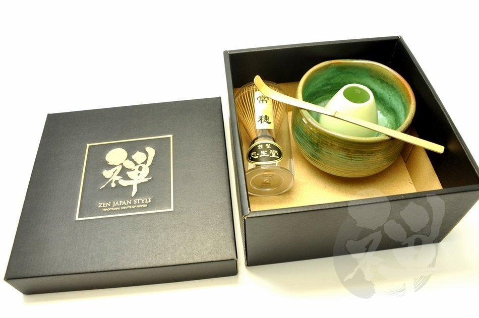 Japanese Mino Yaki ware Matcha Bowl And Tea Ceremony Set Green Tea 11.5 / 11.5 / 8cm (4.5 / 4.5 / 3.1inch)[7376] N6