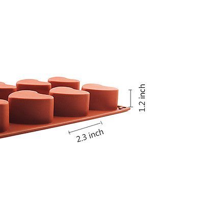Silicone Hearts Baking Cake Chocolate Soap Candy Jelly Ice Mold Mould Pan 8-cav N6