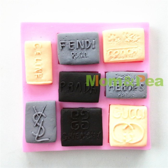 Mom&pea 0625 Logos Shaped Silicone Mould for Fondant Cake Sugar Paste Cake Decoration 3d Cake Toppers Mold 9.5...