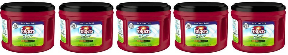Folgers 1/2 Caff Ground Coffee, 25.4 oz N3