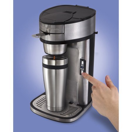 Hamilton Beach Stainless Steel The Scoop Single-Serve Coffeemaker, Automatically Shuts Off After Brewing N4