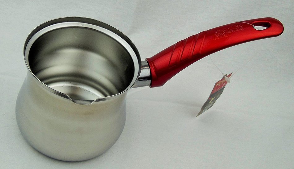 Menzir Stainless Steel Turkish Coffee Pot (Cezve) Series (Number 4 Ideal For 4 People)