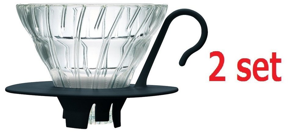2 set Hario VDGN-01B V60 New Glass Coffee Dripper 01, Black 2-ounce N2