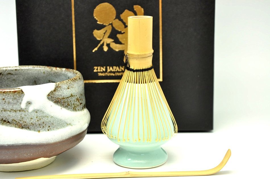 Japanese Mino Yaki ware Matcha Bowl And Tea Ceremony Set Green Tea 11.5 / 11.5 / 8cm (4.5 / 4.5 / 3.1inch)[7379] N5
