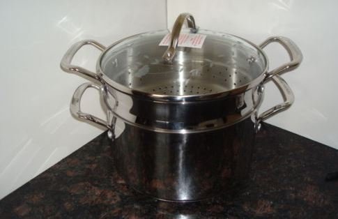 Princess House Stainless Steel 5 Qt Casserole W/lid & Steamer Insert
