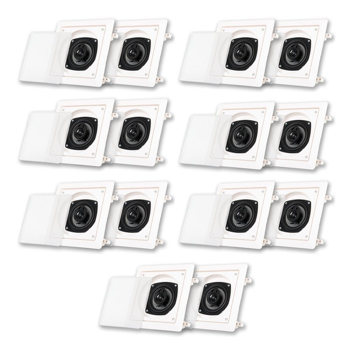 Acoustic Audio CS-I42S In Wall / Ceiling Speakers 7 Pair Pack Home 2100 Watts CS-I42S-7PR