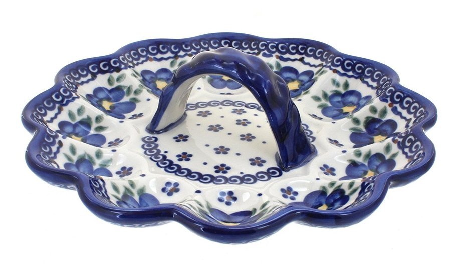 Polish Pottery Spring Blossom Egg Plate