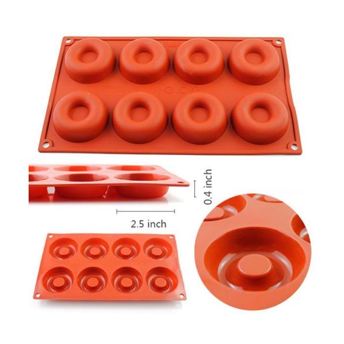 8-Cavity Xmas Donut Baking Cookie Mold Chocolate Cake Muffin Candy Pan Bakeware Set N3