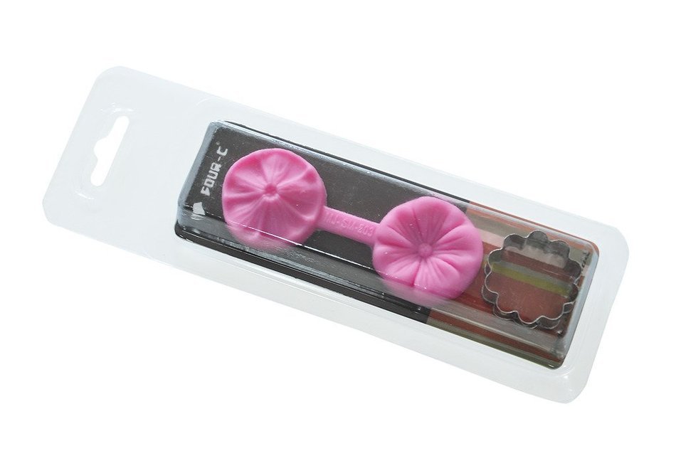 FOUR-C Silicone Molds Flower Cake Design Moulds Color Pink N2