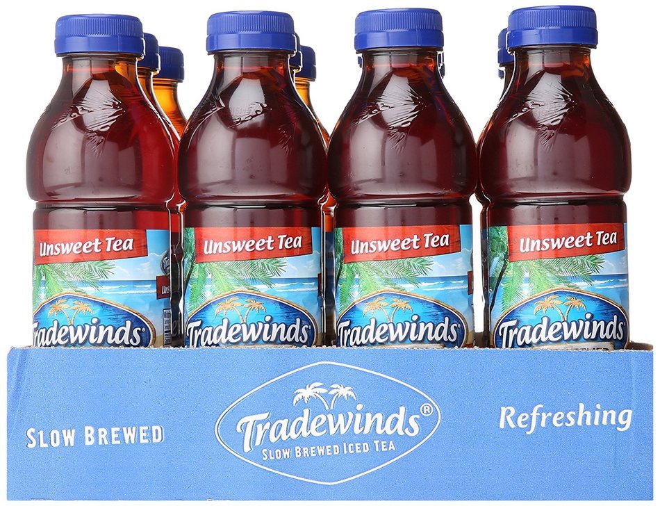 Tradewinds Slow Brewed Iced Tea, Unsweet Tea 18.5-ounce plastic bottles (Pack of 12) N2