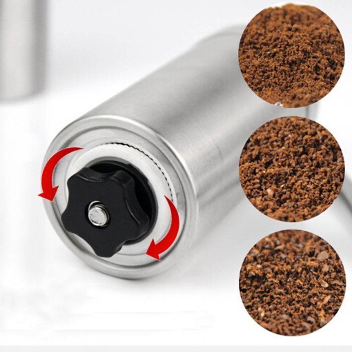 Holeco Hand Coffee Grinder Adjustable, Portable, Stainless Steel, Aeropress Compatible - Convenient for Work /... N2