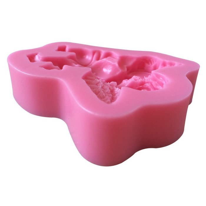 FLY Drumming Angel Shape 3D Silicone Fondant Cake Mold For Cake Decorating Baking Mould,Pink N2