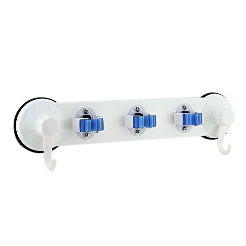 ASDOMO Wall Mounted Mop Broom Holder Mop Rack Storage Solutions for Broom Holders Hook Bathroom Rack Holder Hanger... N4