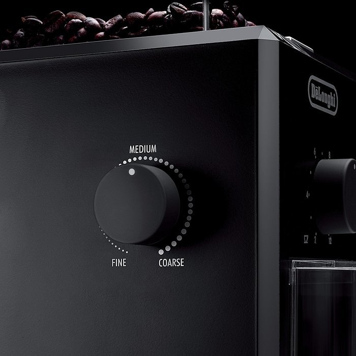 DeLonghi KG79 Electric 12-Cup Burr Grinder, Black